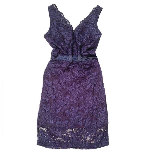 Tweeze Me Navy Blue Lace Mini Dress - Picture 5 of 7